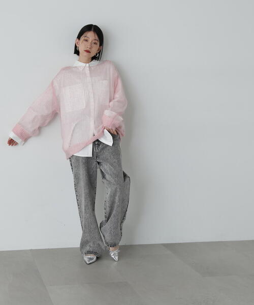 N.（N. Natural Beauty Basic）（エヌエヌナチュラルビューティーベーシック）の「◆透かし編みモヘヤ混ニット（ニット/セーター・レディース・ベージュ/グリーン/ピンク/イエロー・MEDIUM）」の19枚目の写真