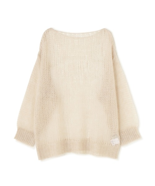 N.（N. Natural Beauty Basic）（エヌエヌナチュラルビューティーベーシック）の「◆透かし編みモヘヤ混ニット（ニット/セーター・レディース・ベージュ/グリーン/ピンク/イエロー・MEDIUM）」の8枚目の写真