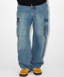 『mahagrid/マハグリッド』 WASHED ZIP CARGO DENIM PANT/ウォッシュドジップカーゴ デニムパンツ