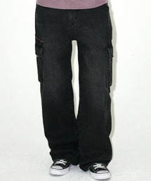『mahagrid/マハグリッド』 WASHED ZIP CARGO DENIM PANT/ウォッシュドジップカーゴ デニムパンツ