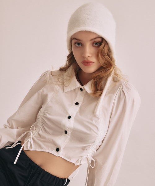 FOREVER 21（フォーエバー トゥエンティーワン）の「【2024FW】フロントシャーリングシャツ（シャツ/ブラウス・レディース・オフホワイト/ブラック/ブラック系その他/ブルー/オレンジ・FREE）」の2枚目の写真