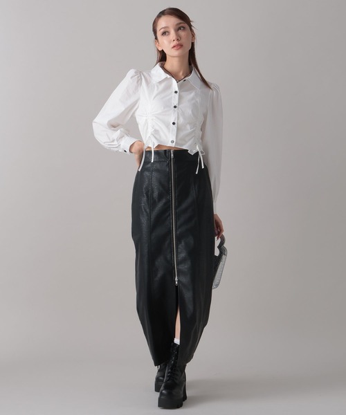 FOREVER 21（フォーエバー トゥエンティーワン）の「【2024FW】フロントシャーリングシャツ（シャツ/ブラウス・レディース・オフホワイト/ブラック/ブラック系その他/ブルー/オレンジ・FREE）」の11枚目の写真