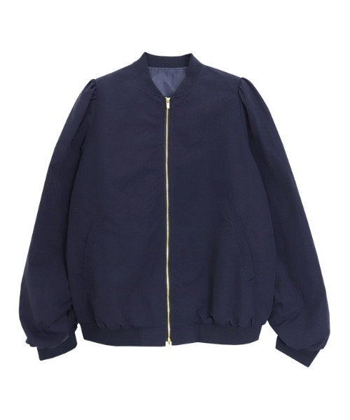 Pierrot（ピエロ）の「パフスリーブMA-1ブルゾン（MA-1・レディース・ブラック/アイボリー/ネイビー・L/M）」の13枚目の写真