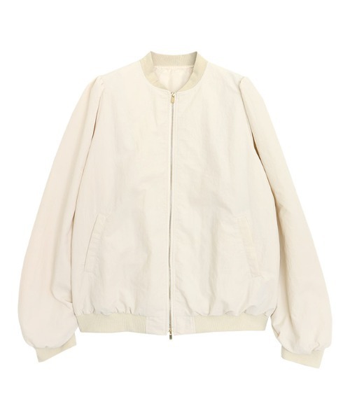 Pierrot（ピエロ）の「パフスリーブMA-1ブルゾン（MA-1・レディース・ブラック/アイボリー/ネイビー・L/M）」の7枚目の写真