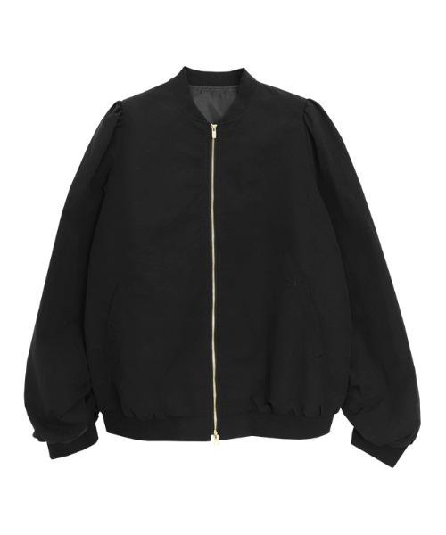 Pierrot（ピエロ）の「パフスリーブMA-1ブルゾン（MA-1・レディース・ブラック/アイボリー/ネイビー・L/M）」の9枚目の写真