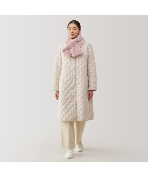 無印良品(ムジルシリョウヒン)の「静電気が起きにくい 着る毛布 マフラー 14×92cm(マフラー・レディース・アイボリー/サックスブルー/ブラック/ブラウン系/スモークピンク・FREE)」の22枚目の写真