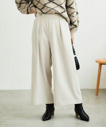 le.coeur blanc | ウールライクウエストデザインワイドクロップドパンツ(その他パンツ)