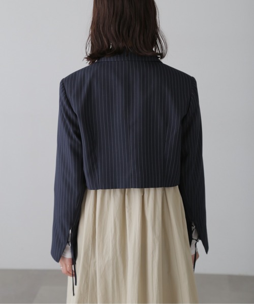 FREE'S MART（フリーズマート）の「ショート丈シングルジャケット（テーラードジャケット・レディース・ブルー系その他/グレー・SMALL/MEDIUM）」の21枚目の写真