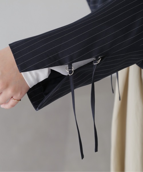 FREE'S MART（フリーズマート）の「ショート丈シングルジャケット（テーラードジャケット・レディース・ブルー系その他/グレー・SMALL/MEDIUM）」の17枚目の写真