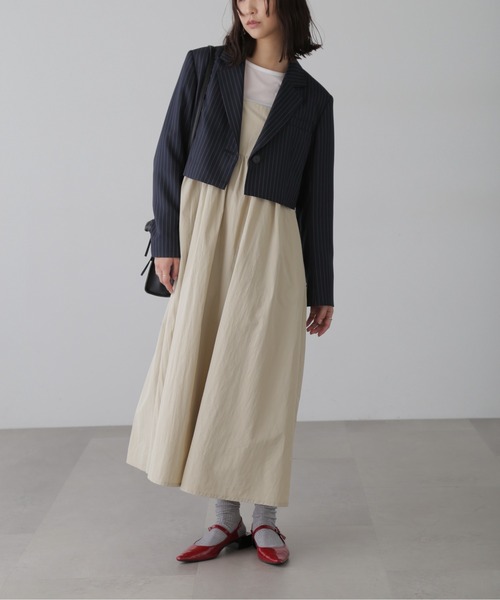 FREE'S MART（フリーズマート）の「ショート丈シングルジャケット（テーラードジャケット・レディース・ブルー系その他/グレー・SMALL/MEDIUM）」の11枚目の写真