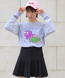 UNIT CHEST（ユニットチェスト）の「【UNIT CHEST】unique unisex long sleeve T-shirt/ユニークユニセックス ロンT OIF designer eggs コラボ 恐竜by manami_makifuji（Tシャツ/カットソー）」