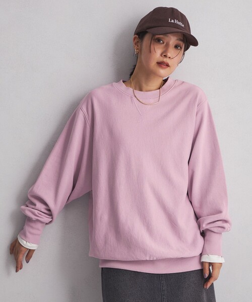 green label relaxing(グリーンレーベルリラクシング)の「<at ease>ルーズフィット スウェット プルオーバー(スウェット・レディース・ベージュ/ダークグレー/グレー/ピンク・FREE)」の4枚目の写真