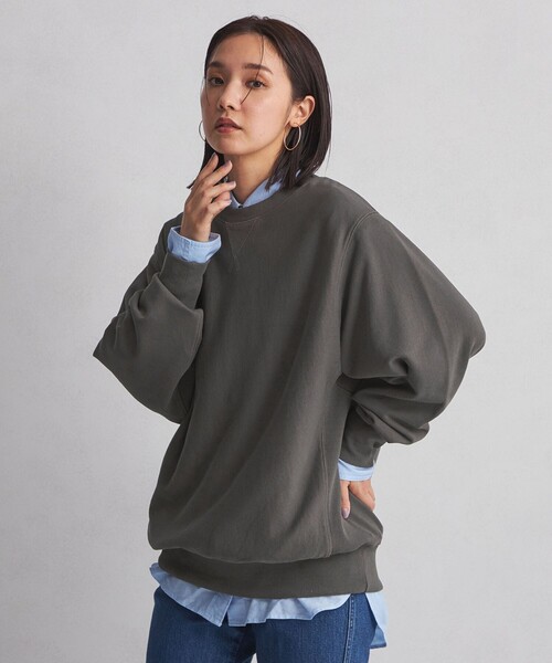 green label relaxing(グリーンレーベルリラクシング)の「<at ease>ルーズフィット スウェット プルオーバー(スウェット・レディース・ベージュ/ダークグレー/グレー/ピンク・FREE)」の1枚目の写真