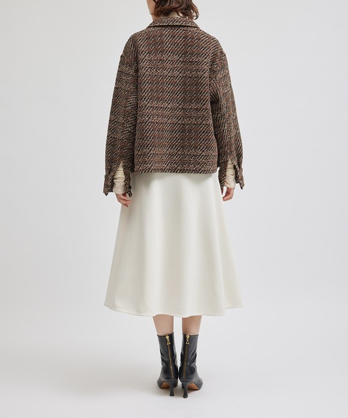 ROPE'（ロペ）の「梨地フレアスカート/セットアップ対応【Sサイズフェア対象】（スカート・レディース・ダークブラウン/イエロー系その他/オフホワイト・36/38/34）」の12枚目の写真