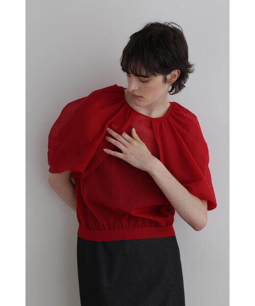 【新品・タグ付】lephil ルフィル シアーパフスリーブニット セール】シアーパフスリーブニット（ニット/セーター）｜LE PHIL