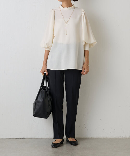 LIVETART(リヴェタート)の「《LIVETART》フリルカラーシャツ(シャツ/ブラウス・レディース・ホワイト/ブラック・FREE)」の22枚目の写真