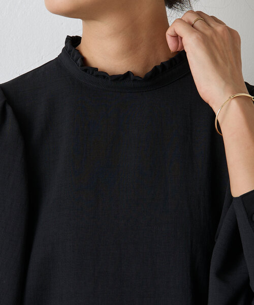 LIVETART(リヴェタート)の「《LIVETART》フリルカラーシャツ(シャツ/ブラウス・レディース・ホワイト/ブラック・FREE)」の3枚目の写真