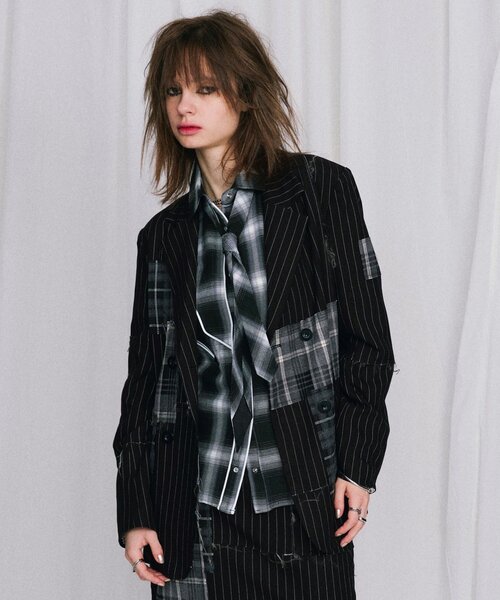 Six M(シックスエム)の「【Six M/シックスエム】ウエスタンネクタイシャツ(シャツ/ブラウス・レディース・グリーン/ブラック/グレー・MEDIUM)」の7枚目の写真