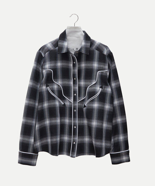 Six M(シックスエム)の「【Six M/シックスエム】ウエスタンネクタイシャツ(シャツ/ブラウス・レディース・グリーン/ブラック/グレー・MEDIUM)」の10枚目の写真