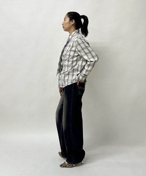 Six M(シックスエム)の「【Six M/シックスエム】ウエスタンネクタイシャツ(シャツ/ブラウス・レディース・グリーン/ブラック/グレー・MEDIUM)」の17枚目の写真