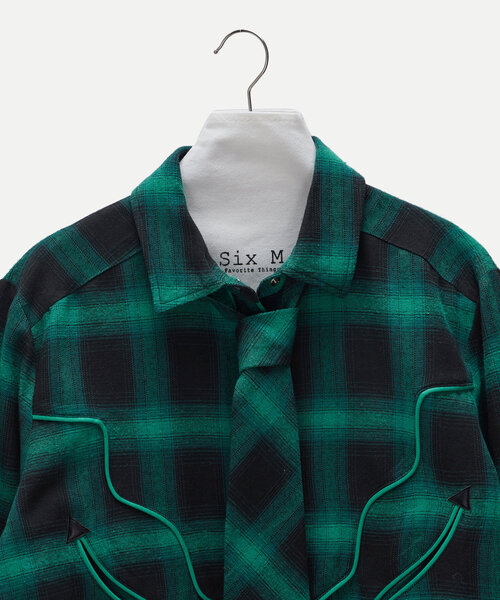 Six M(シックスエム)の「【Six M/シックスエム】ウエスタンネクタイシャツ(シャツ/ブラウス・レディース・グリーン/ブラック/グレー・MEDIUM)」の22枚目の写真