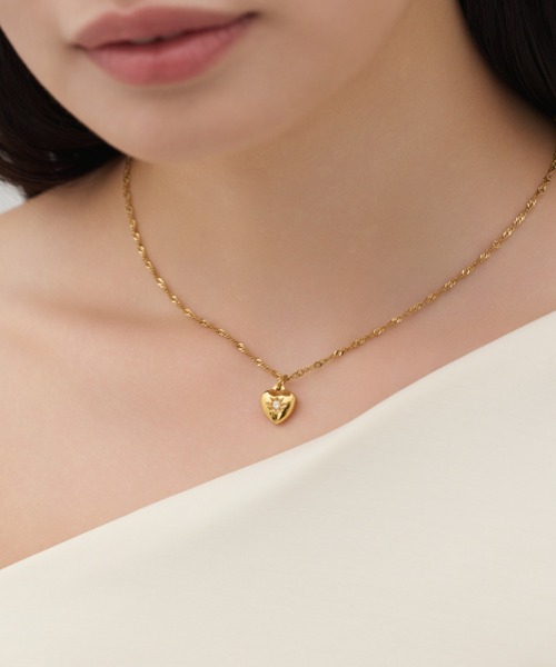 ciite' surgical stainless（シーテサージカルステンレス）の「【 金属アレルギー対応 】 ビジューハートネックレス サージカルステンレス（ネックレス・レディース・ゴールド・FREE）」の11枚目の写真
