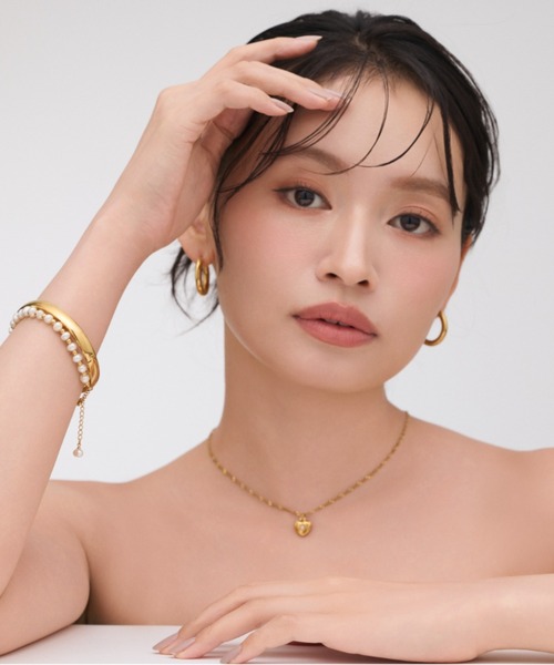 ciite' surgical stainless（シーテサージカルステンレス）の「【 金属アレルギー対応 】 ビジューハートネックレス サージカルステンレス（ネックレス・レディース・ゴールド・FREE）」の15枚目の写真