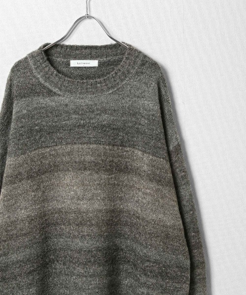 ZIP FIVE（ジップファイブ）の「【ZIP FIVE】 5G グラデーション ボーダー ビッグシルエット クルー ニット セーター（ニット/セーター・メンズ・グリーン/ブラック/ブラウン・MEDIUM/LARGE）」の20枚目の写真