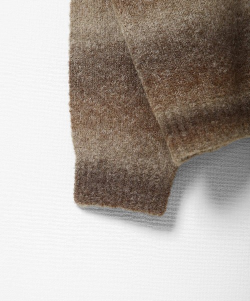 ZIP FIVE（ジップファイブ）の「【ZIP FIVE】 5G グラデーション ボーダー ビッグシルエット クルー ニット セーター（ニット/セーター・メンズ・グリーン/ブラック/ブラウン・MEDIUM/LARGE）」の16枚目の写真