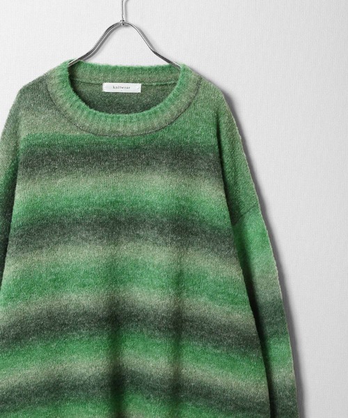 ZIP FIVE（ジップファイブ）の「【ZIP FIVE】 5G グラデーション ボーダー ビッグシルエット クルー ニット セーター（ニット/セーター・メンズ・グリーン/ブラック/ブラウン・MEDIUM/LARGE）」の22枚目の写真