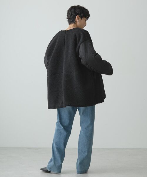 AMERICAN HOLIC（アメリカンホリック）の「軽ポカ2WAYリバーシブルキルトアウター（ノーカラージャケット・レディース・モカ/アイボリー/ブラック・M/L）」の7枚目の写真