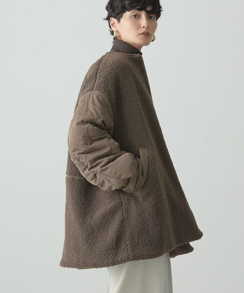 AMERICAN HOLIC（アメリカンホリック）の「軽ポカ2WAYリバーシブルキルトアウター（ノーカラージャケット・レディース・モカ/アイボリー/ブラック・M/L）」の14枚目の写真