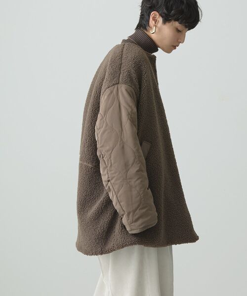 AMERICAN HOLIC（アメリカンホリック）の「軽ポカ2WAYリバーシブルキルトアウター（ノーカラージャケット・レディース・モカ/アイボリー/ブラック・M/L）」の15枚目の写真