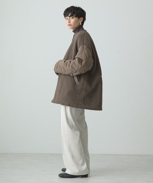 AMERICAN HOLIC（アメリカンホリック）の「軽ポカ2WAYリバーシブルキルトアウター（ノーカラージャケット・レディース・モカ/アイボリー/ブラック・M/L）」の17枚目の写真