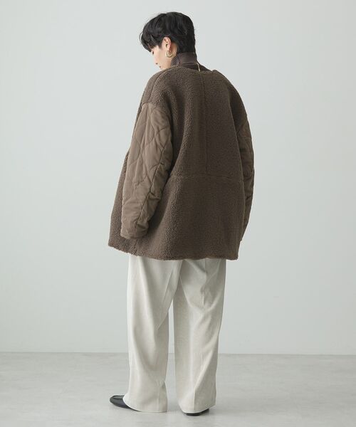 AMERICAN HOLIC（アメリカンホリック）の「軽ポカ2WAYリバーシブルキルトアウター（ノーカラージャケット・レディース・モカ/アイボリー/ブラック・M/L）」の18枚目の写真