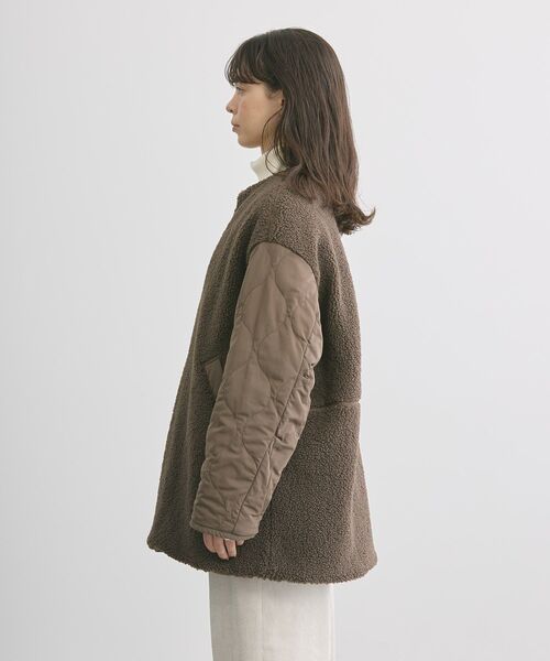 セール】軽ポカ2WAYリバーシブルキルトアウター（ノーカラージャケット