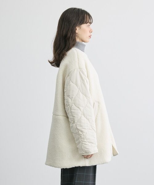 セール】軽ポカ2WAYリバーシブルキルトアウター（ノーカラージャケット
