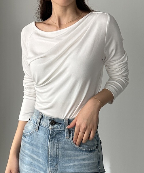 Louere(ルエレ)の「ワンショルドレープカットソー(Tシャツ/カットソー・レディース・チャコール/ダークグレー/ホワイト/ライトグレー/ブラック/クリーム・SMALL/MEDIUM/LARGE/X-LARGE)」の20枚目の写真
