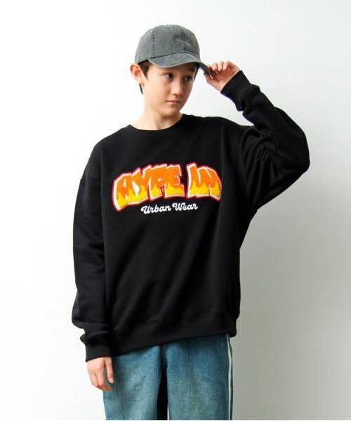 GLAZOS（グラソス）の「【大人向けサイズあり】【あったか】裏起毛・サガラトレーナー（スウェット・キッズ・ブラック/ホワイト/ブルー・M/S/LL/L）」の2枚目の写真