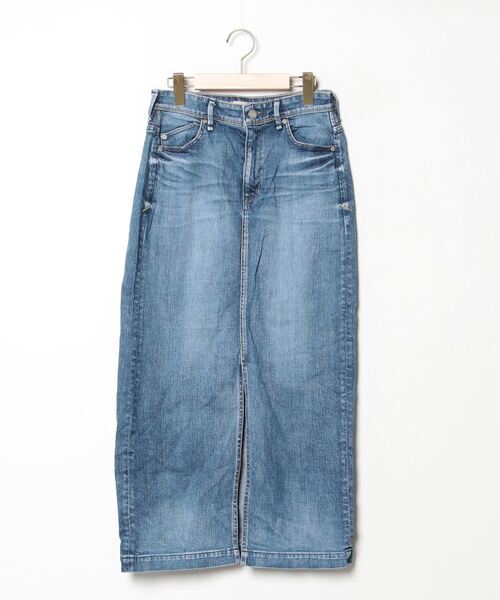 ヤヌーク　ダークブルー デニム ロングスカート SUMMER to AUTUMN SKIRT SNAP 8stylings | YANUK ONLINE STORE