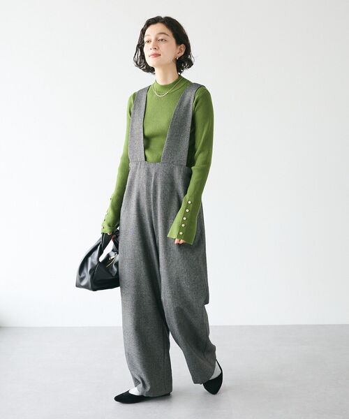 CRAFT STANDARD BOUTIQUE（クラフトスタンダードブティック）の「ツイードサロペット（サロペット/オーバーオール・レディース・チェック/ブラック・L/M）」の3枚目の写真