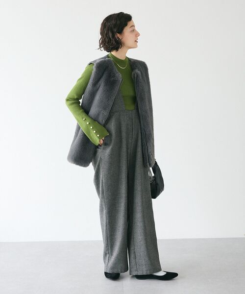 CRAFT STANDARD BOUTIQUE（クラフトスタンダードブティック）の「ツイードサロペット（サロペット/オーバーオール・レディース・チェック/ブラック・L/M）」の4枚目の写真