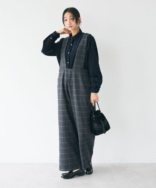 CRAFT STANDARD BOUTIQUE（クラフトスタンダードブティック）の「ツイードサロペット（サロペット/オーバーオール・レディース・チェック/ブラック・L/M）」の10枚目の写真