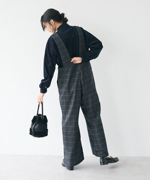 CRAFT STANDARD BOUTIQUE（クラフトスタンダードブティック）の「ツイードサロペット（サロペット/オーバーオール・レディース・チェック/ブラック・L/M）」の13枚目の写真