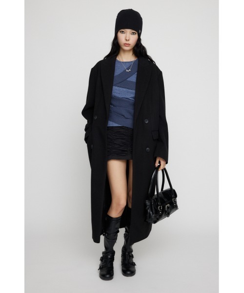 LAGUA GEM（ラグアジェム）の「LOOSY DOUBLE ロングコート（チェスターコート・レディース・ブラック/ブラウン/ネイビー系1・FREE）」の5枚目の写真