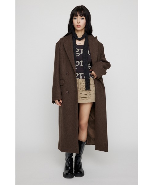 LAGUA GEM（ラグアジェム）の「LOOSY DOUBLE ロングコート（チェスターコート・レディース・ブラック/ブラウン/ネイビー系1・FREE）」の9枚目の写真