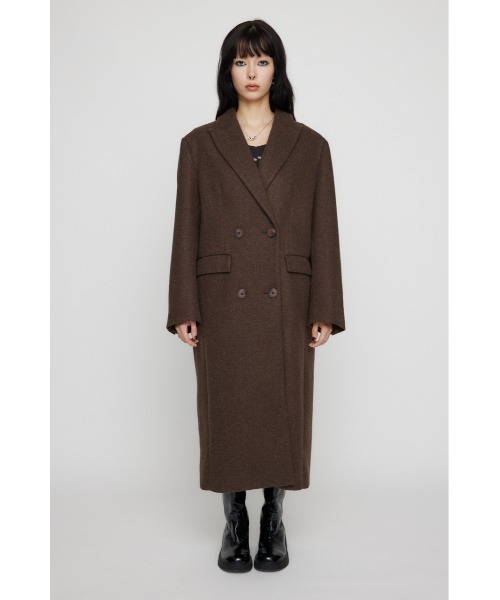 LAGUA GEM（ラグアジェム）の「LOOSY DOUBLE ロングコート（チェスターコート・レディース・ブラック/ブラウン/ネイビー系1・FREE）」の10枚目の写真