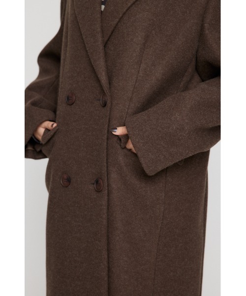 LAGUA GEM（ラグアジェム）の「LOOSY DOUBLE ロングコート（チェスターコート・レディース・ブラック/ブラウン/ネイビー系1・FREE）」の16枚目の写真