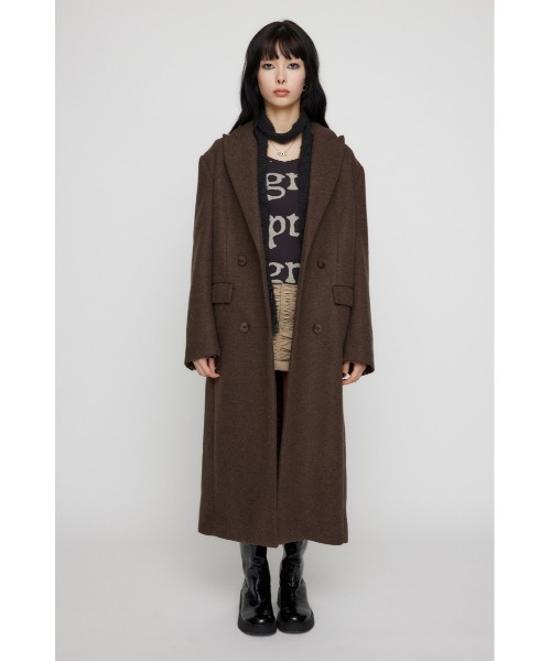 LAGUA GEM（ラグアジェム）の「LOOSY DOUBLE ロングコート（チェスターコート・レディース・ブラック/ブラウン/ネイビー系1・FREE）」の8枚目の写真