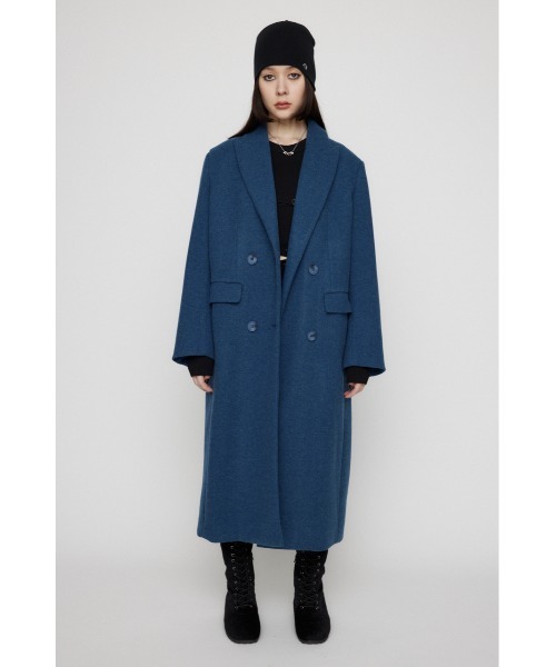 LAGUA GEM（ラグアジェム）の「LOOSY DOUBLE ロングコート（チェスターコート・レディース・ブラック/ブラウン/ネイビー系1・FREE）」の6枚目の写真